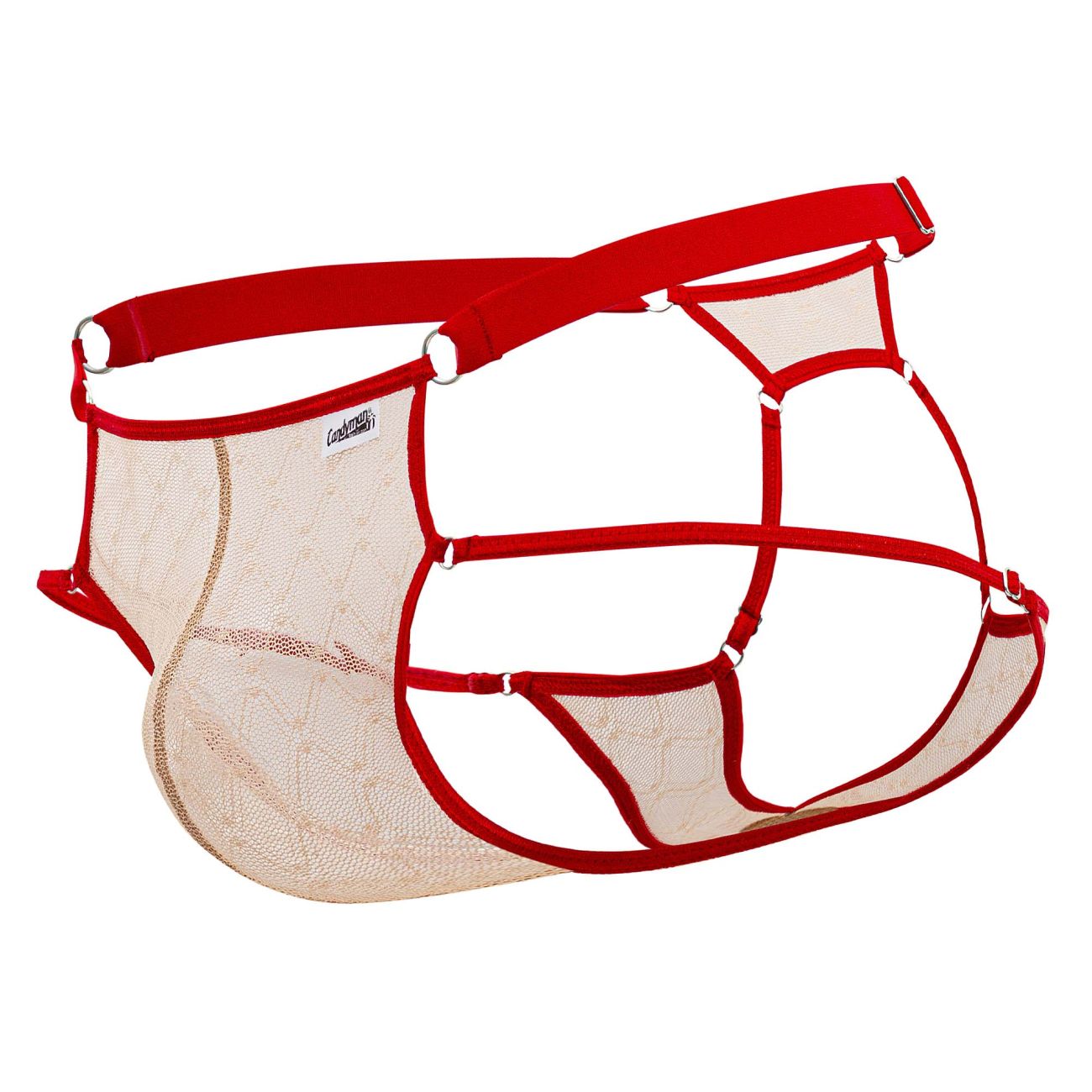 Jockstrap en dentelle CandyMan 99730 Couleur Beige-Rouge