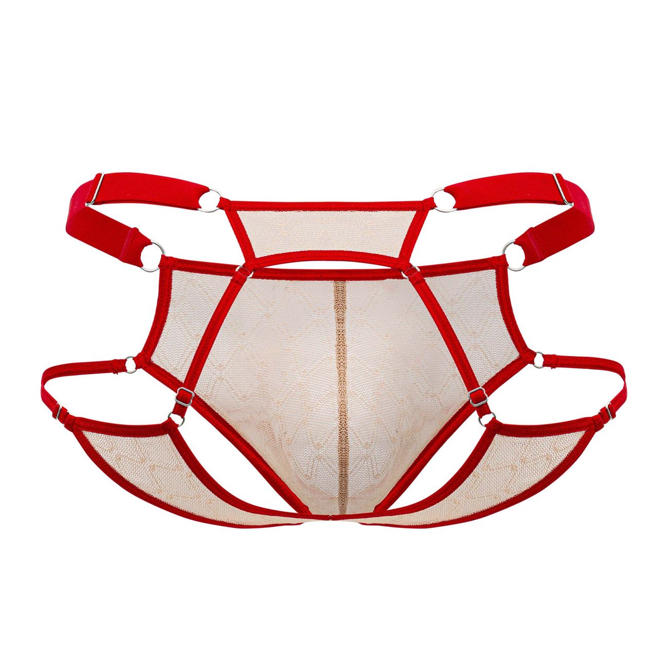 Jockstrap en dentelle CandyMan 99730 Couleur Beige-Rouge