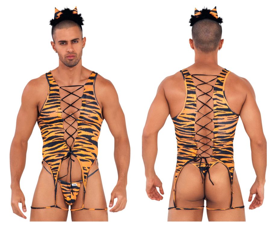 CandyMan 99734 Safari Bodysuit Color Tiger Print