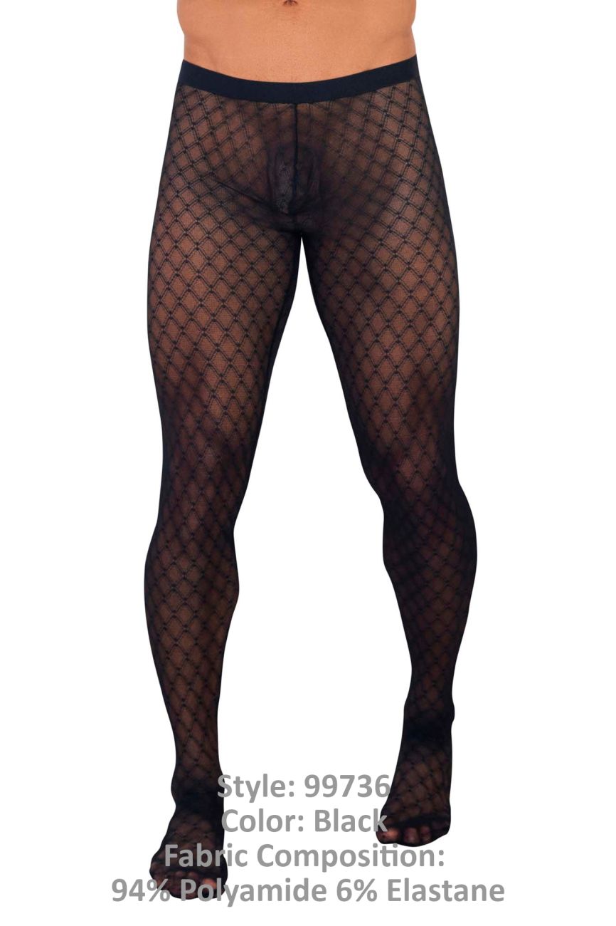 CandyMan 99736 Bas de cuisse en maille Couleur Noir