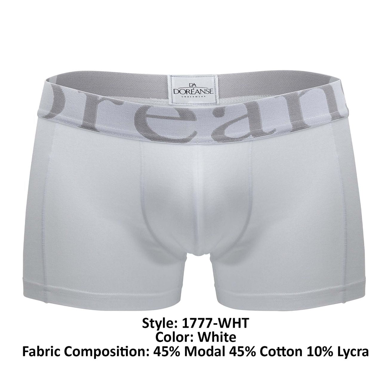 Doreanse 1777-WHT Label Boxer Briefs Color White