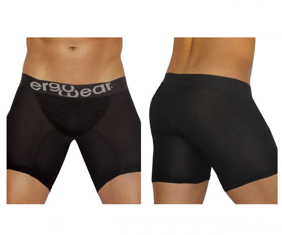 ErgoWear EW0711 FEEL Modal Long Boxer Briefs Color Black