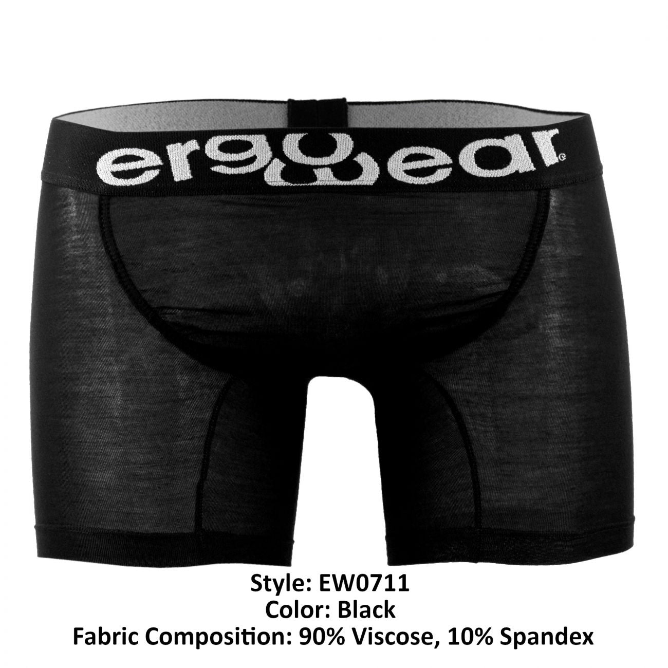 ErgoWear EW0711 FEEL Modal Long Boxer Briefs Color Black