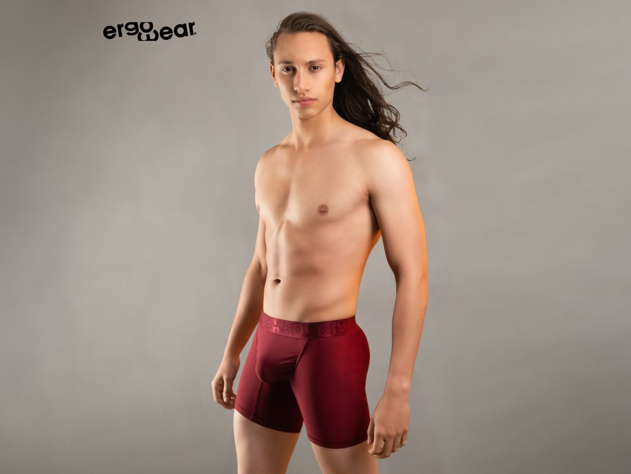 ErgoWear EW1198 FEEL XV Boxer Briefs Color Burgundy