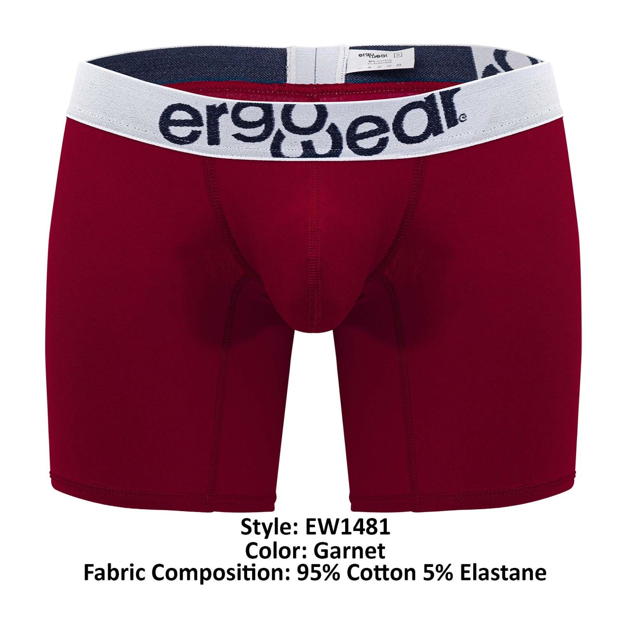 Boxer ErgoWear EW1481 MAX COTTON Couleur Grenat