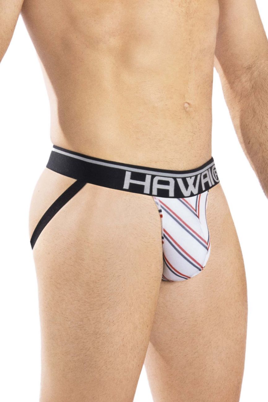 HAWAI 42052 Lines Athletic Jockstrap Color White