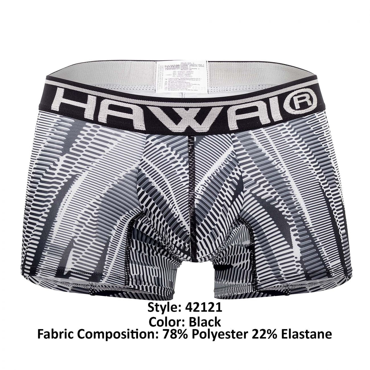 HAWAI 42121 Boxer de sport imprimé Couleur Noir