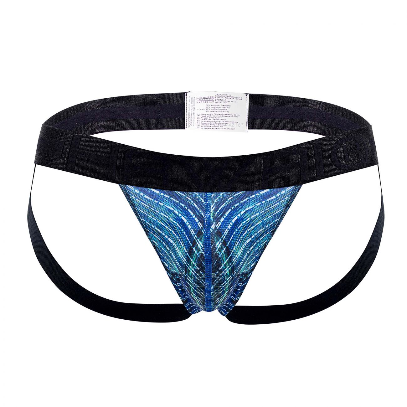 Jockstrap en microfibre imprimé HAWAI 42168 Couleur Bleu Royal