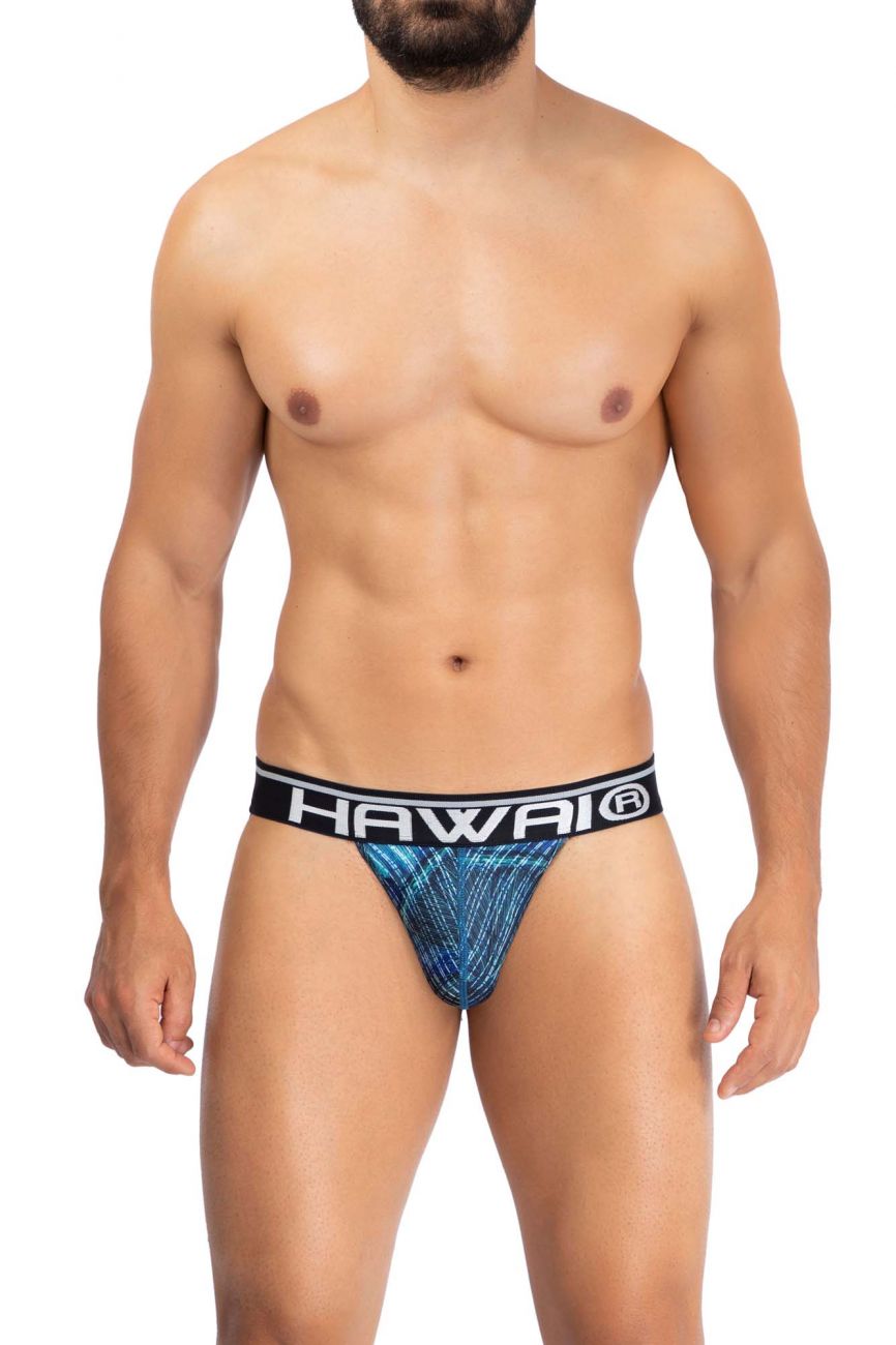 Jockstrap en microfibre imprimé HAWAI 42168 Couleur Bleu Royal