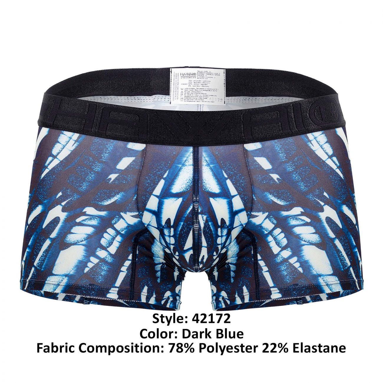 Boxer en microfibre imprimé HAWAI 42172 Couleur Bleu foncé