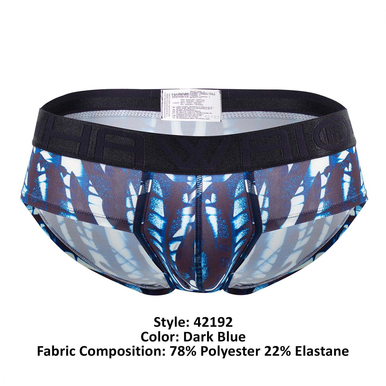 Culotte taille haute en microfibre imprimée HAWAI 42192 Couleur Bleu foncé