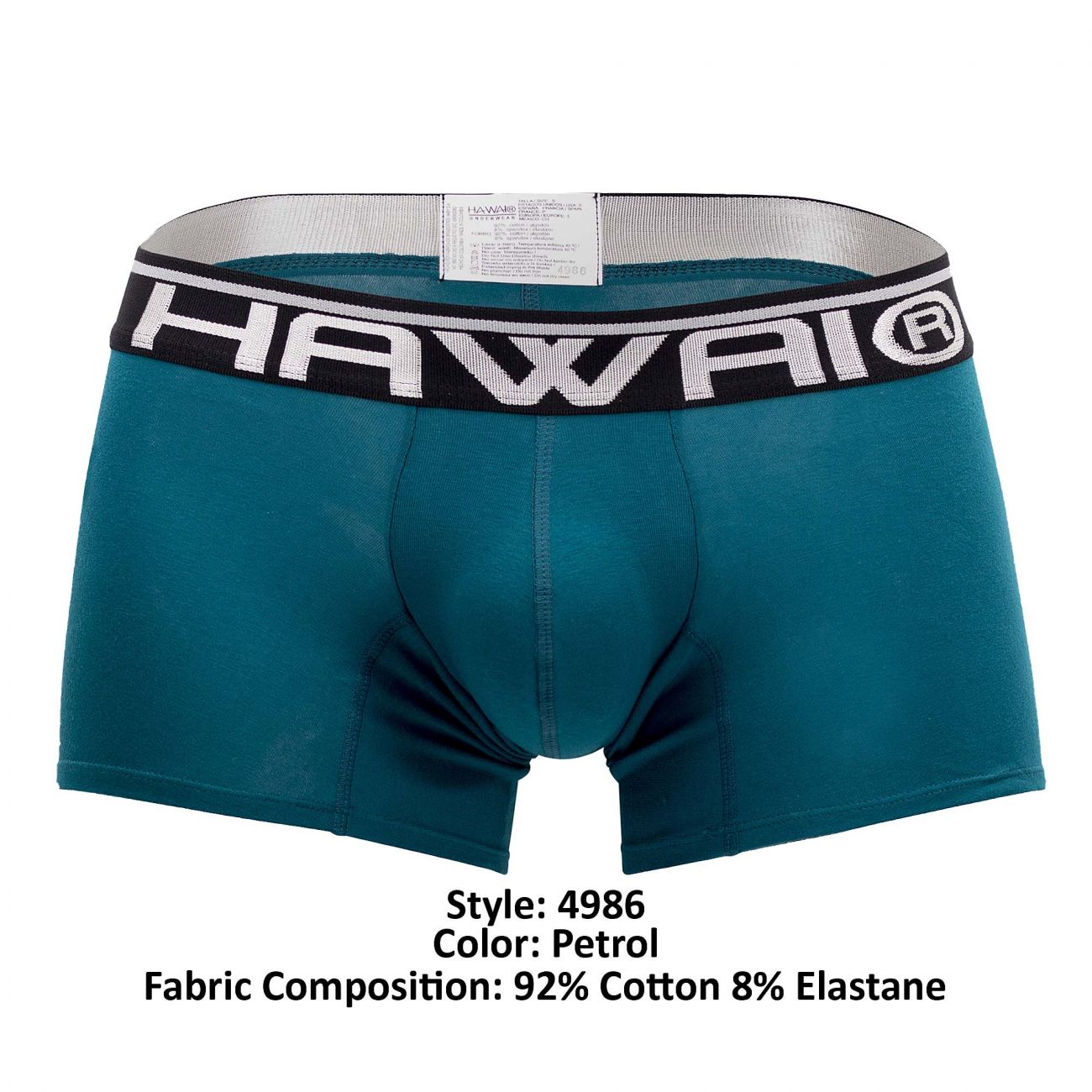 HAWAI 4986 Boxer de sport uni couleur pétrole