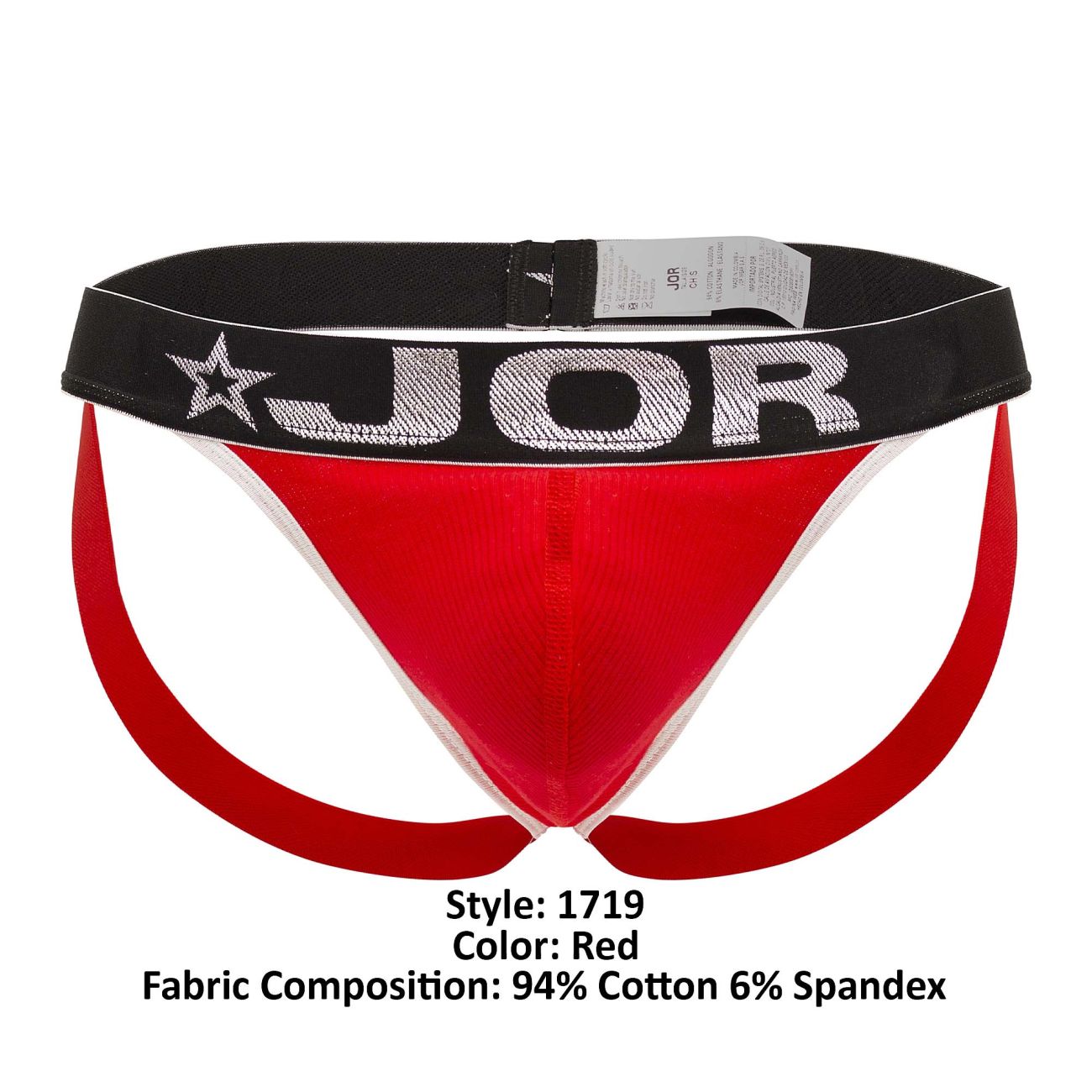 JOR 1719 Match Jockstrap Couleur Rouge