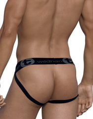 WildmanT Cotton Big Boy Pouch Stripe Jockstrap Black/Royal Blue - EricSaloDesign.com