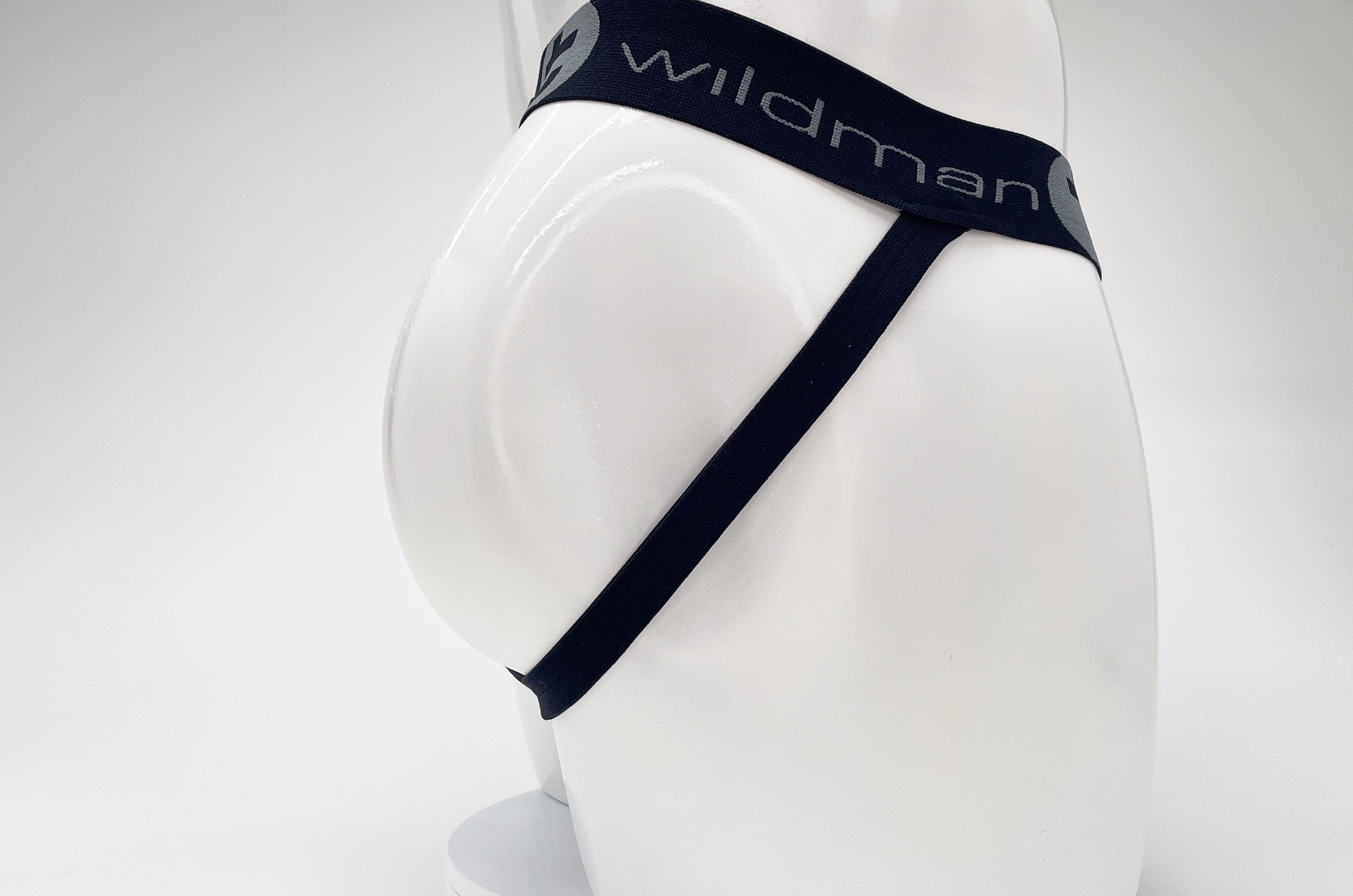 WildmanT Cotton Big Boy Pouch Stripe Jockstrap Black/Royal Blue - EricSaloDesign.com