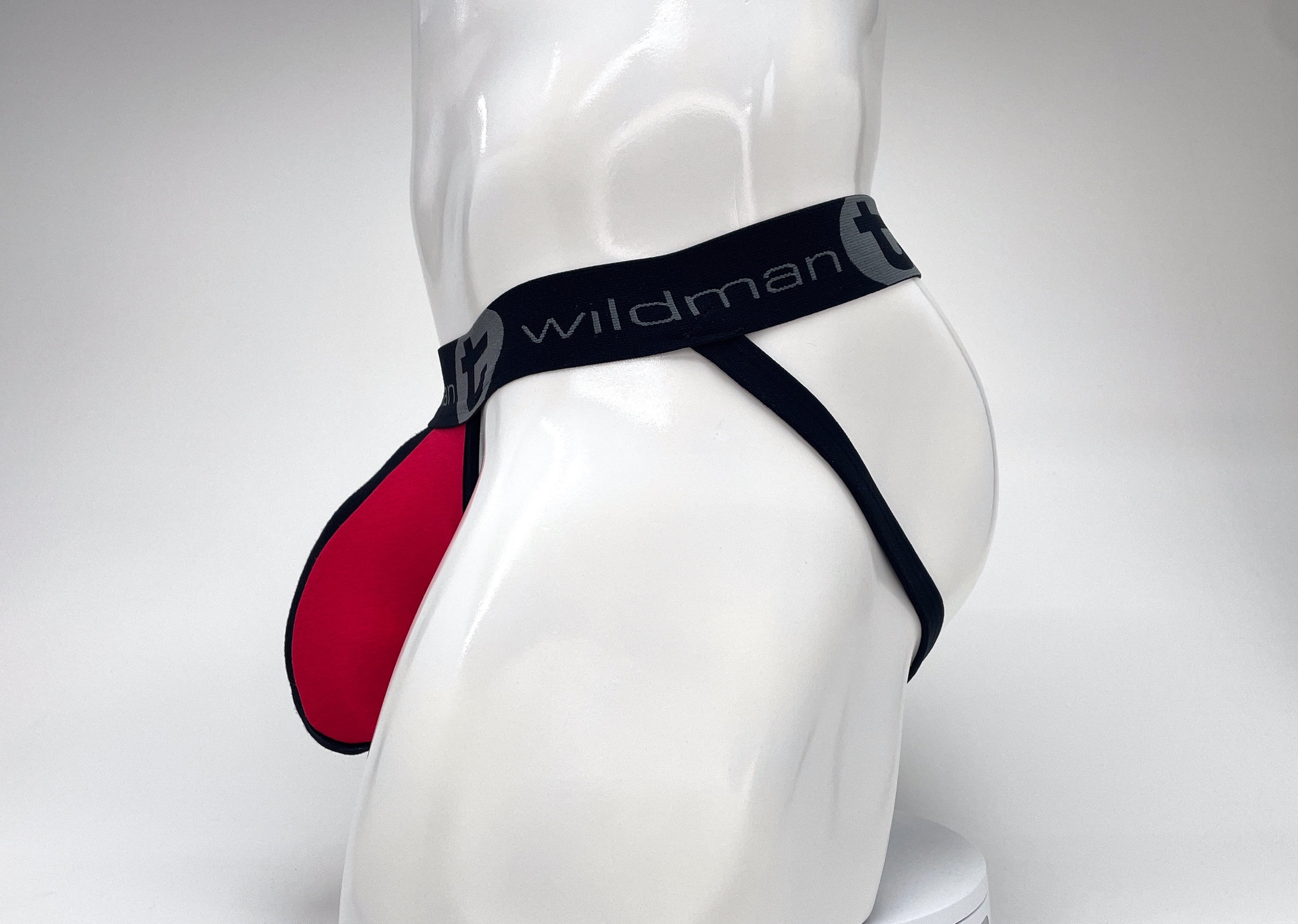 WildmanT Cotton Big Boy Pouch Stripe Jockstrap Red/Black - EricSaloDesign.com