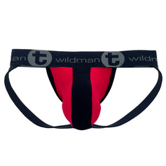 WildmanT Cotton Big Boy Pouch Stripe Jockstrap Red/Black - EricSaloDesign.com