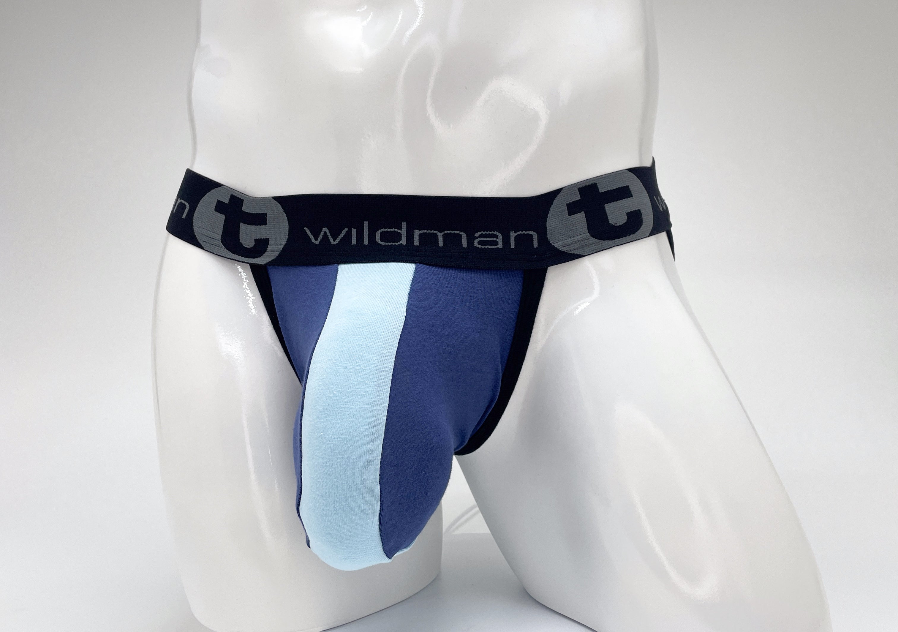 WildmanT Cotton Big Boy Pouch Stripe Jockstrap Royal Blue/Baby Blue - EricSaloDesign.com