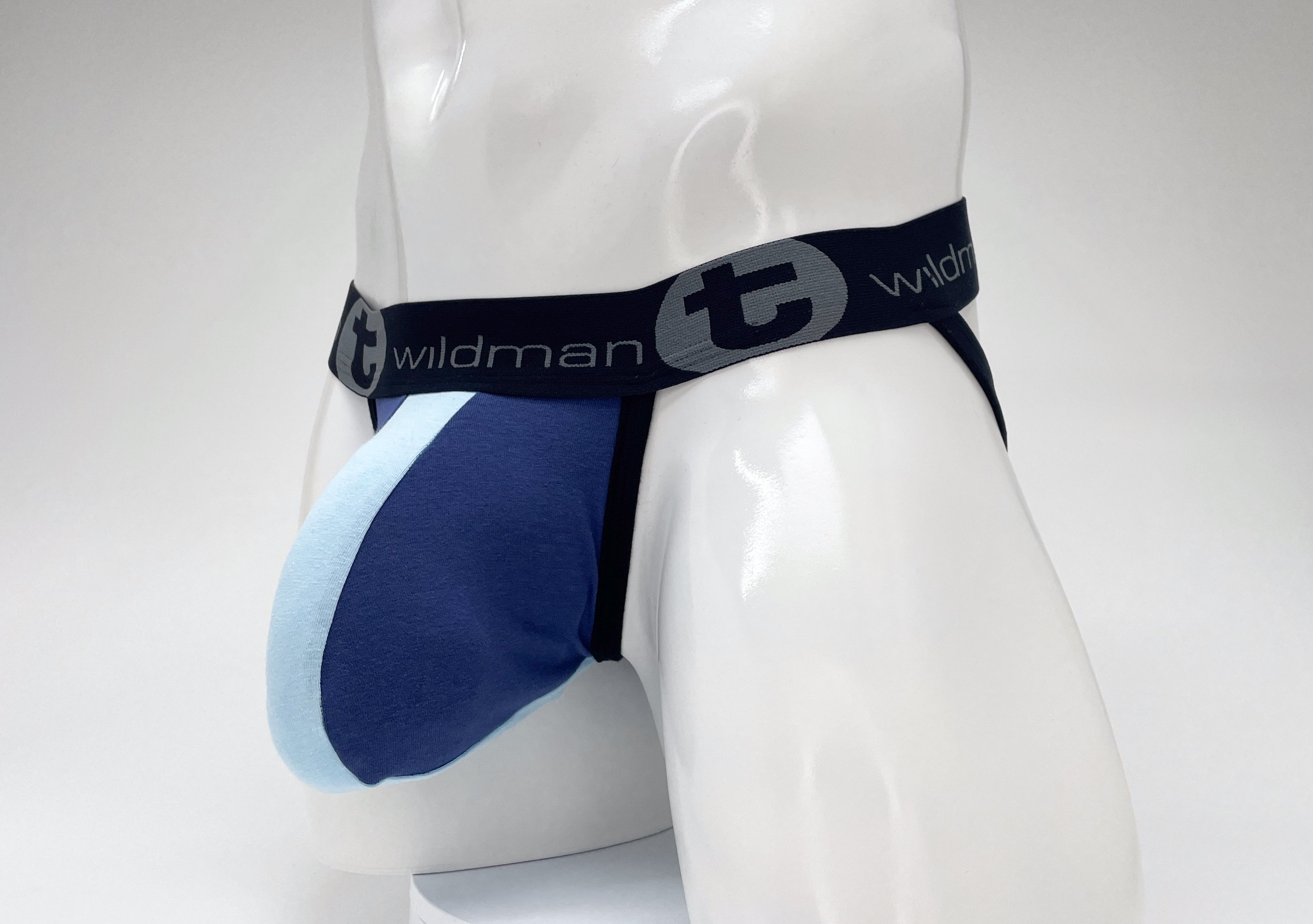 WildmanT Cotton Big Boy Pouch Stripe Jockstrap Royal Blue/Baby Blue - EricSaloDesign.com