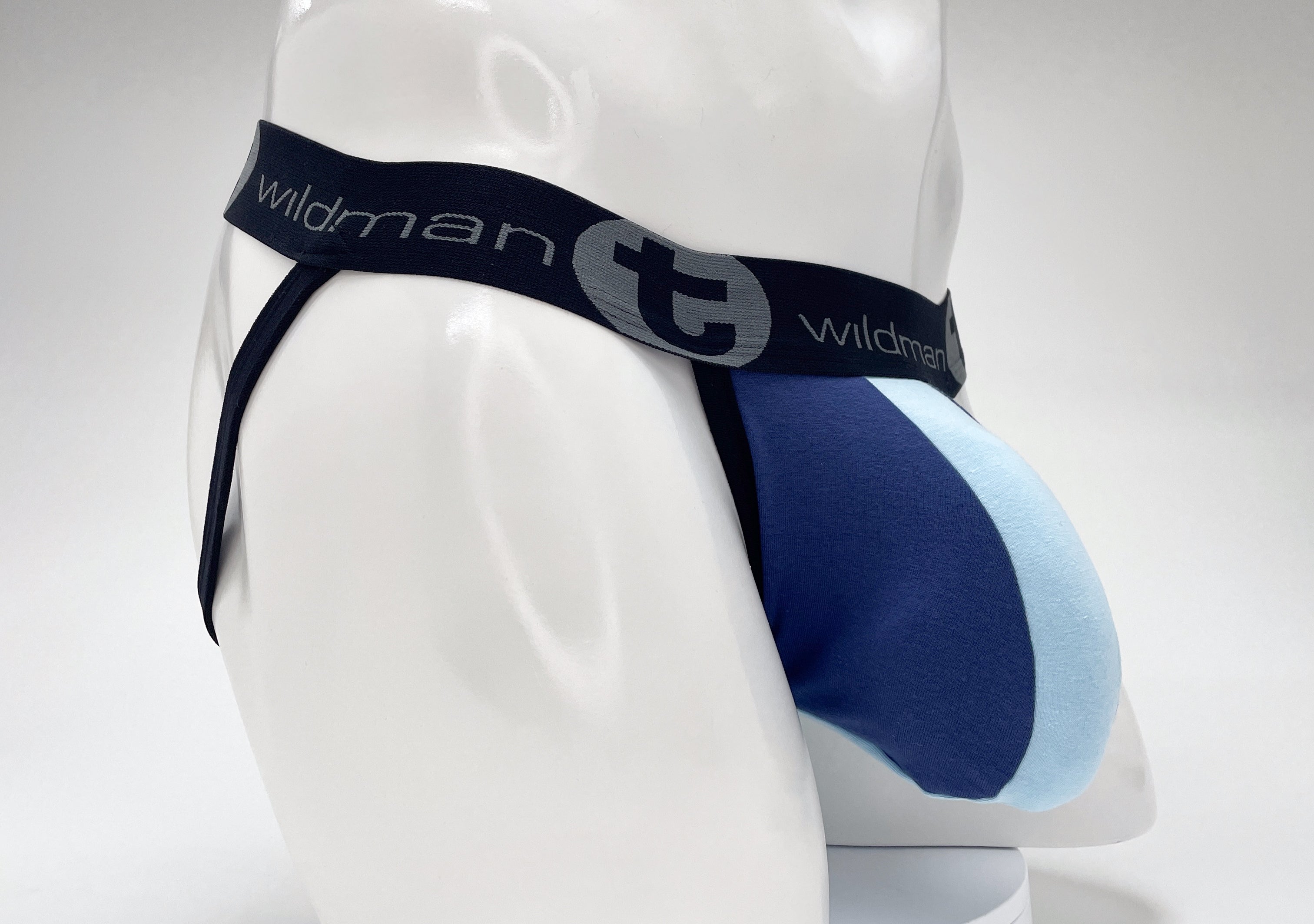 WildmanT Cotton Big Boy Pouch Stripe Jockstrap Royal Blue/Baby Blue - EricSaloDesign.com