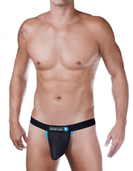 WildmanT Raw Strapless Mesh Jock with Blue Contrast Trim - EricSaloDesign.com