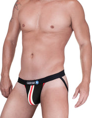 WildmanT Raw Sport Stripe Jockstrap with Duraband Waistband Red - EricSaloDesign.com