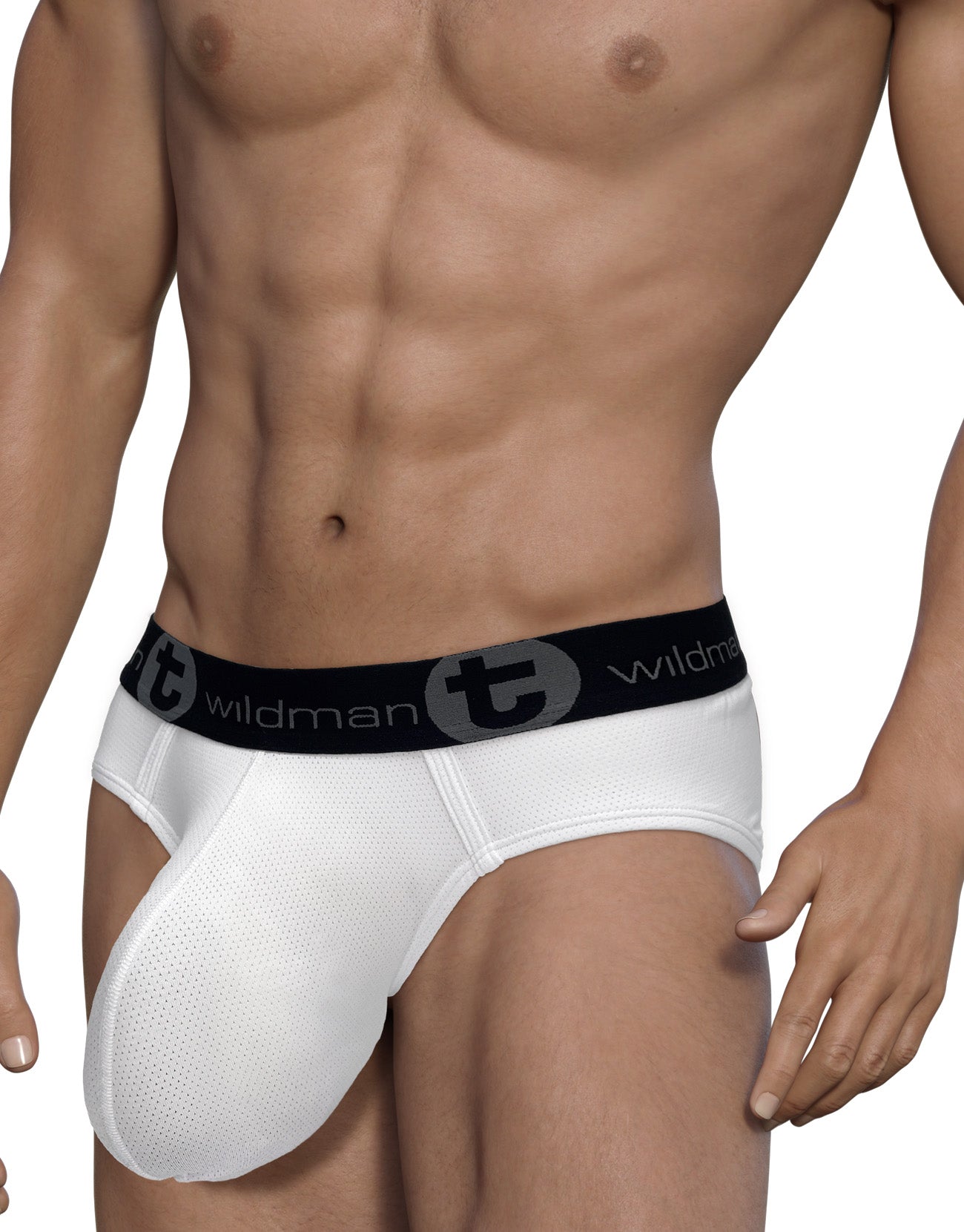 WildmanT Mesh Monster Cock Brief White - EricSaloDesign.com