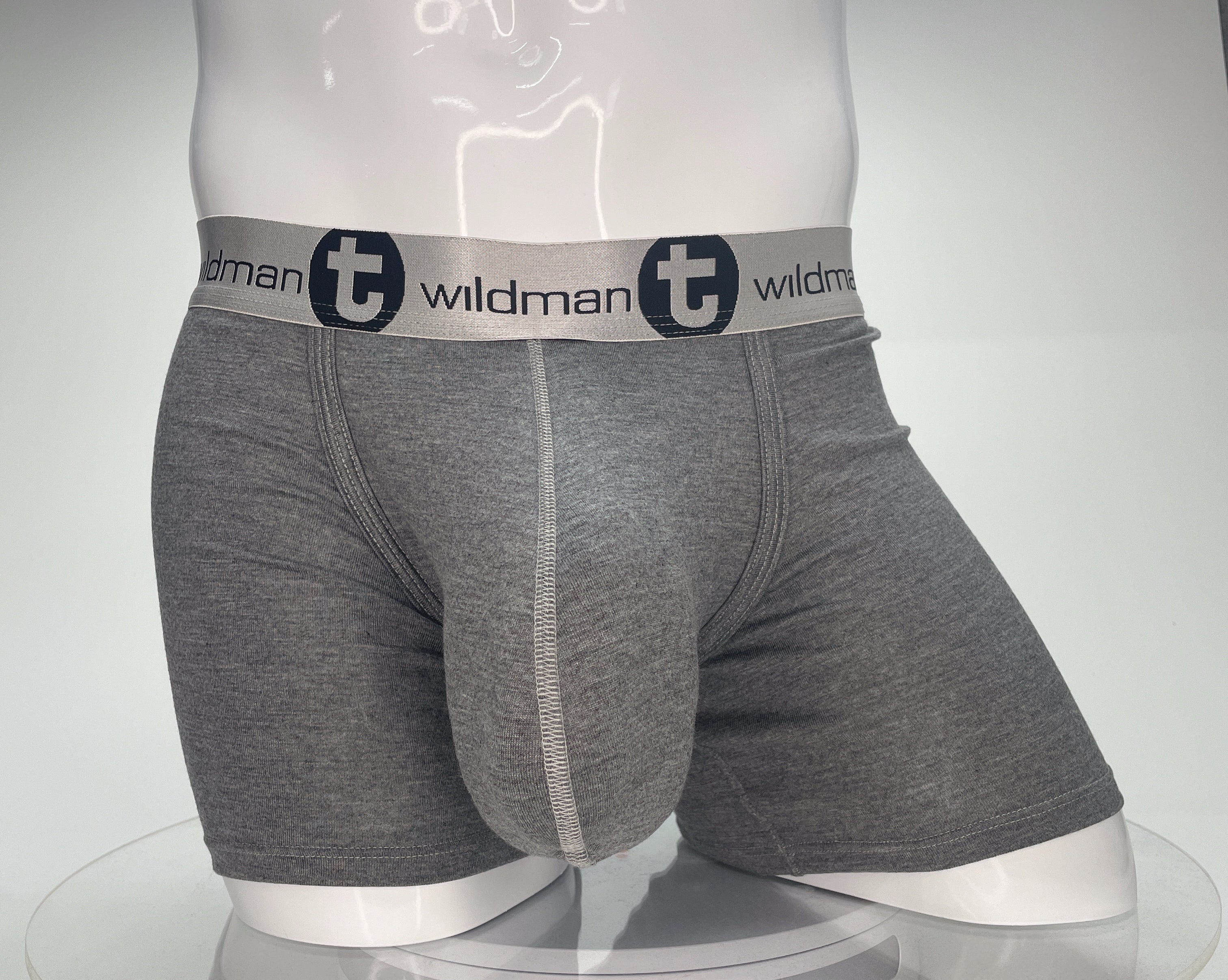 WildmanT Modal Monster Cock 5" Inseam Boxer Brief Gray - EricSaloDesign.com