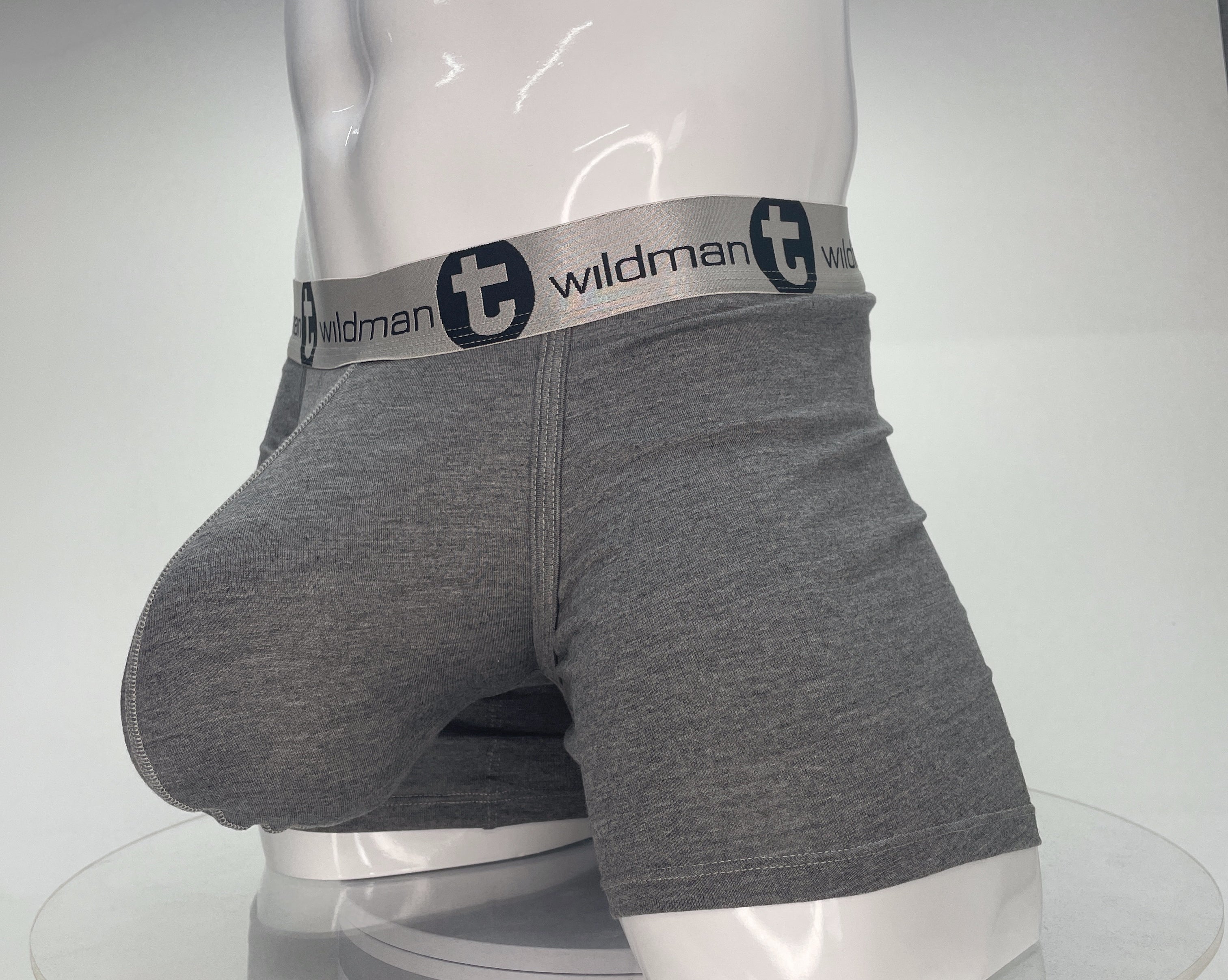 WildmanT Modal Monster Cock 5" Inseam Boxer Brief Gray - EricSaloDesign.com