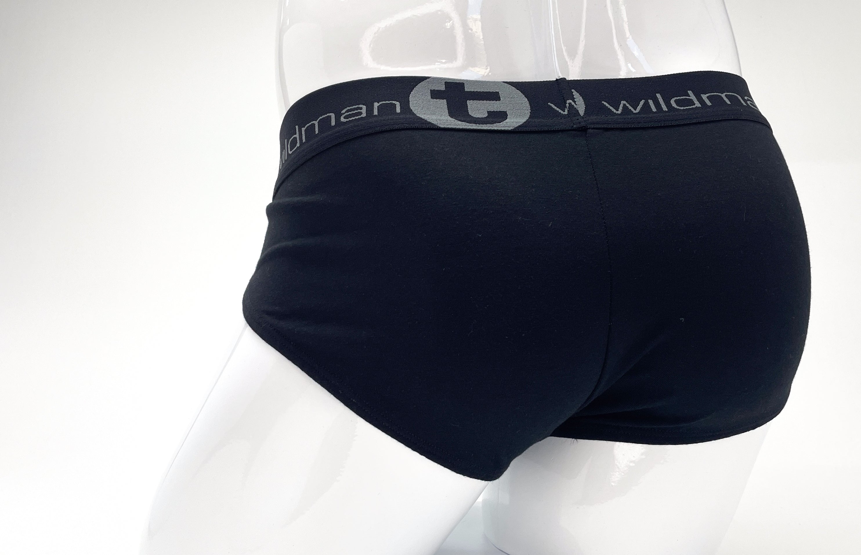 Stretch Cotton Big Boy Pouch Brief Black/Blue - EricSaloDesign.com