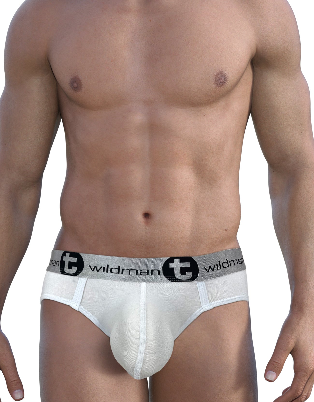 WildmanT Modal Big Boy Pouch Brief White/Gray 2-Pack - EricSaloDesign.com