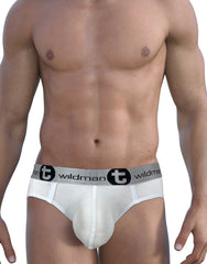 WildmanT Modal Big Boy Pouch Brief Silver White - EricSaloDesign.com