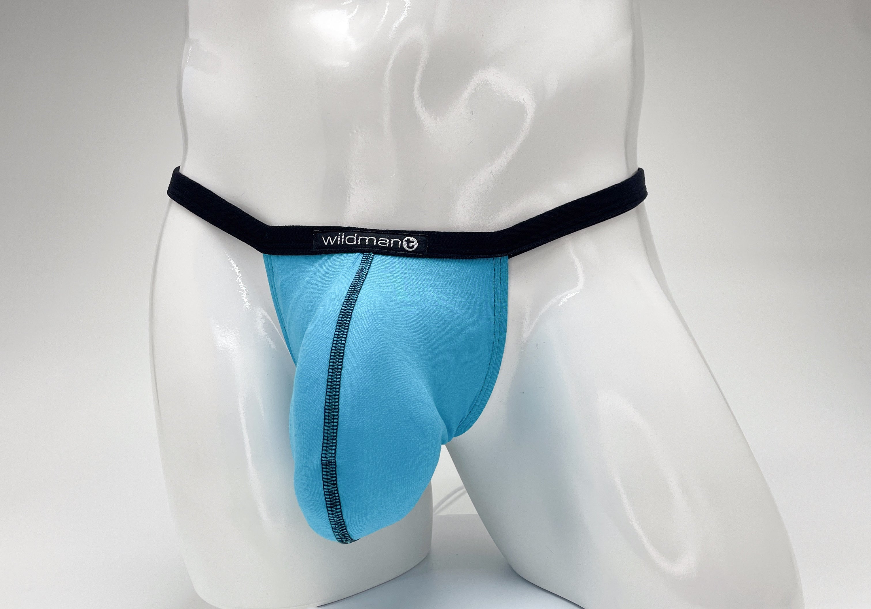 WildmanT Modal Micro Thong Big Boy Pouch Baby Blue - EricSaloDesign.com