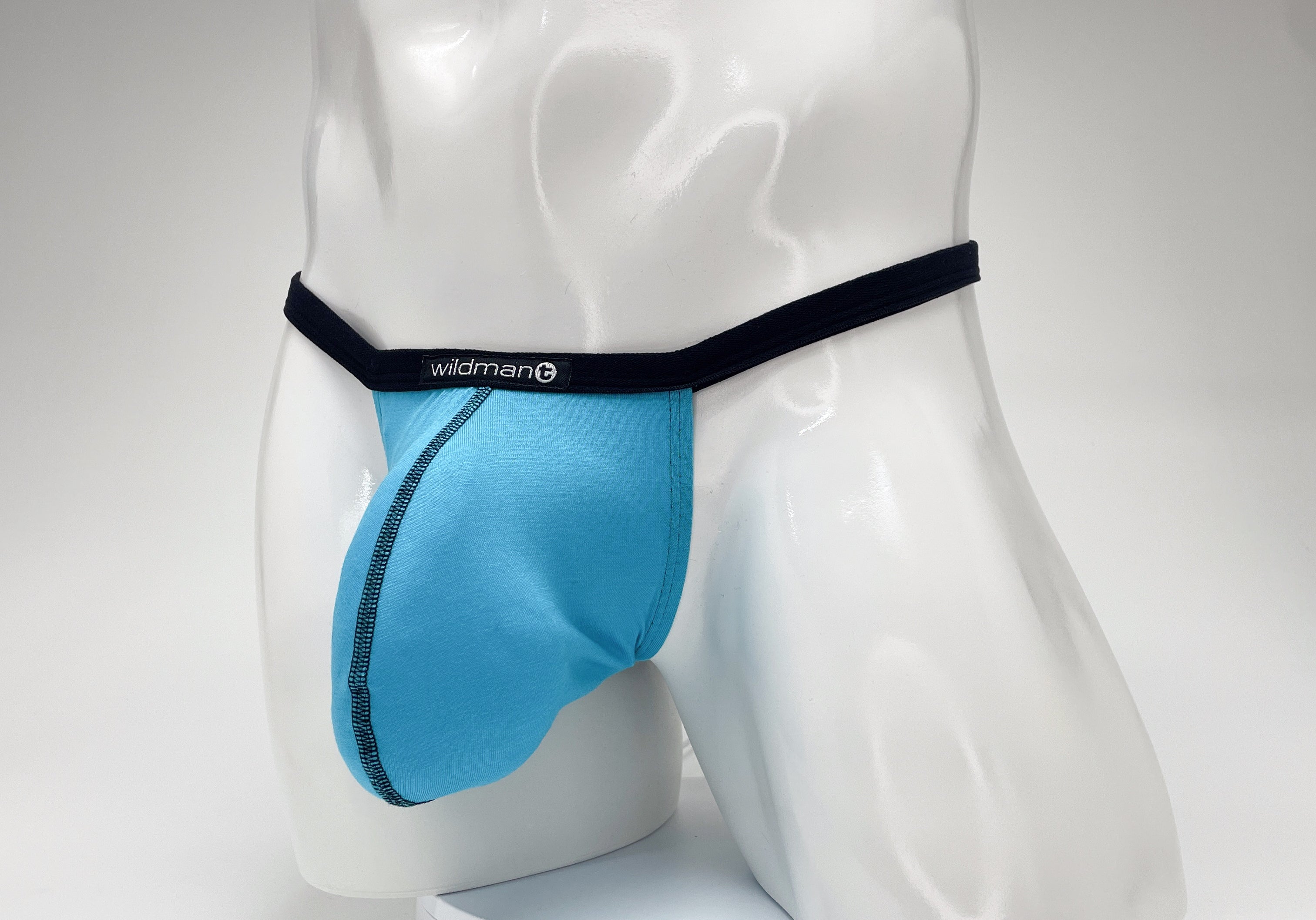 WildmanT Modal Micro Thong Big Boy Pouch Baby Blue - EricSaloDesign.com