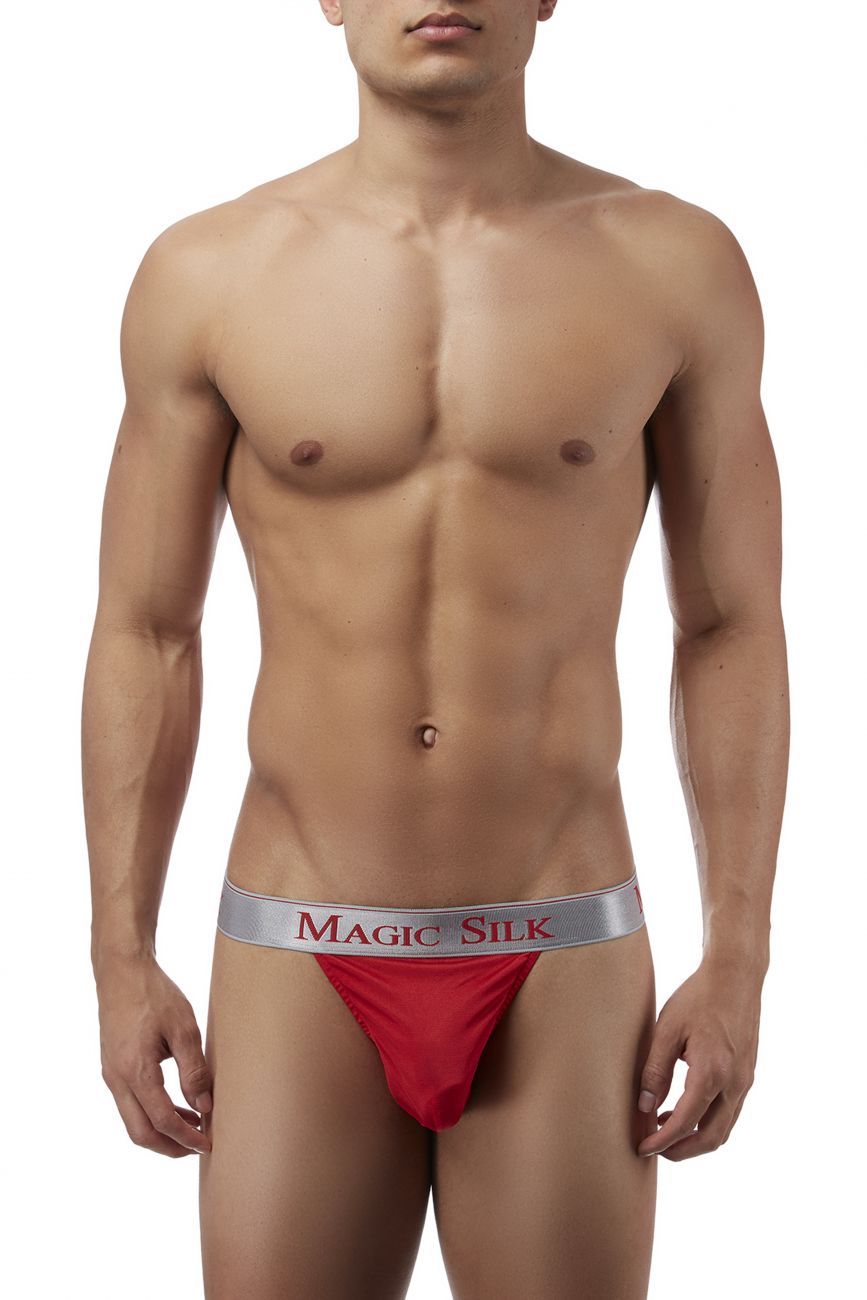 Magic Silk 4586 Seidenstrick-Mikro-String Farbe Rot