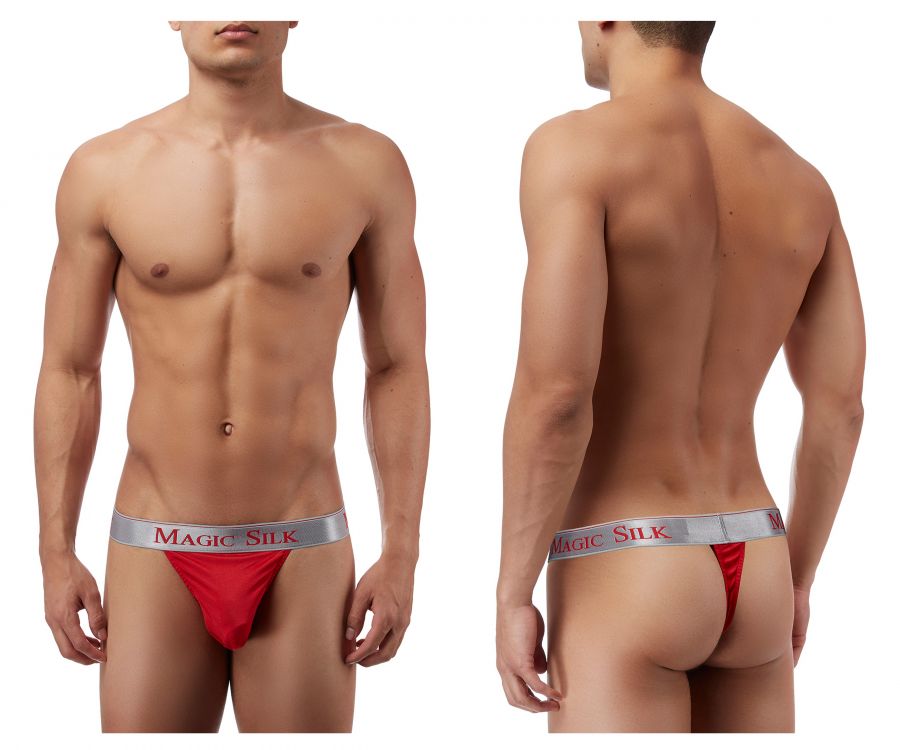 Magic Silk 4586 Seidenstrick-Mikro-String Farbe Rot
