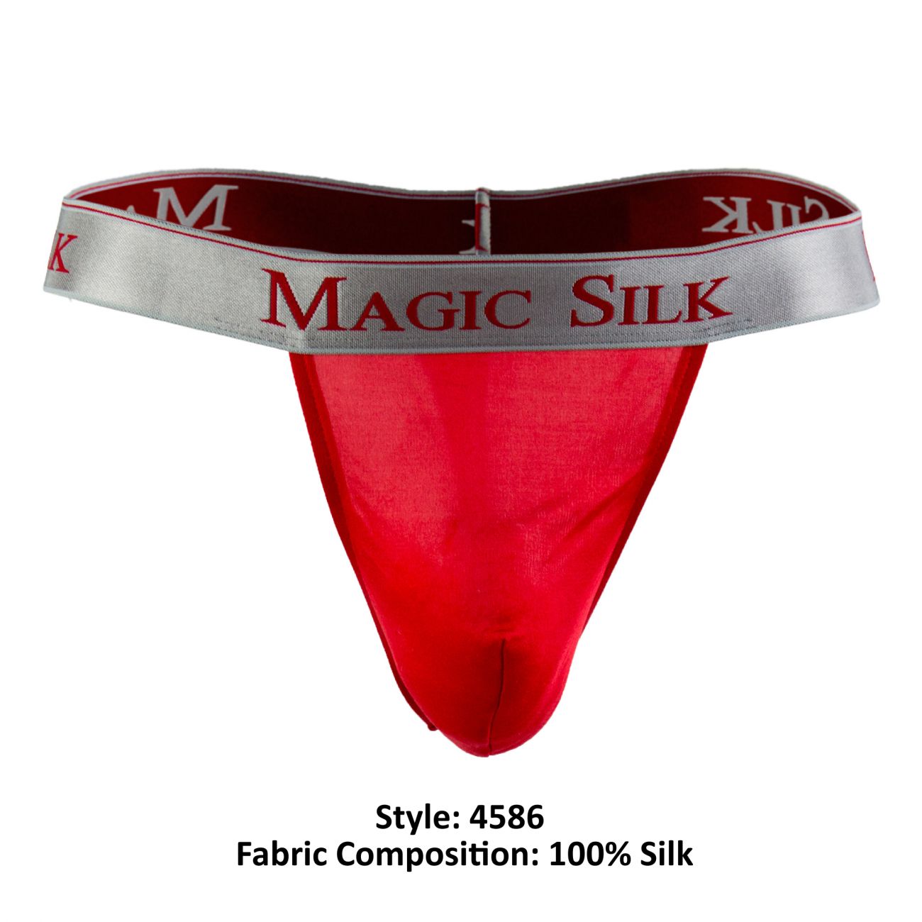 Magic Silk 4586 Seidenstrick-Mikro-String Farbe Rot