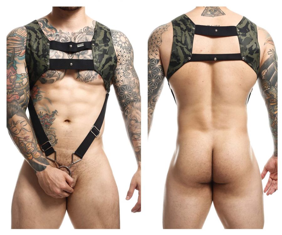 MaleBasics DMBL08 DNGEON Croptop Cockring Harness Color Army