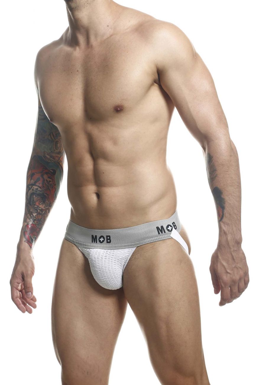 Jockstrap fétichiste classique MaleBasics MBL107 MOB 3 pouces Couleur Blanc