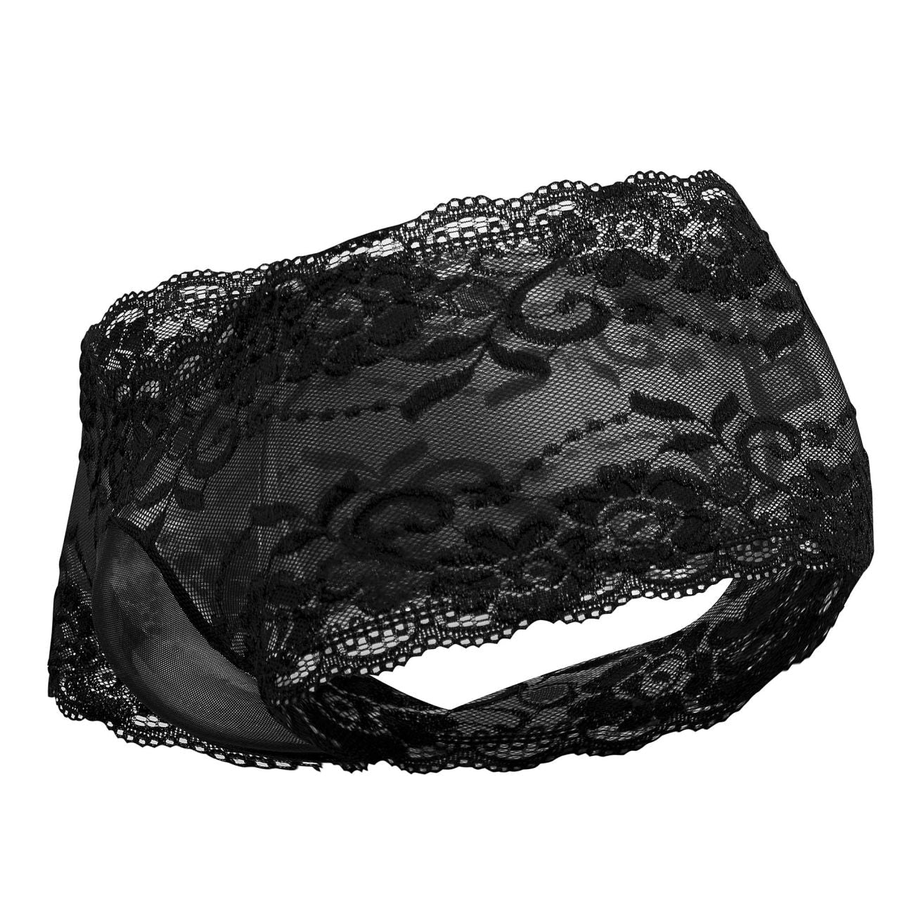 Male Power 127-280 Sassy Lace Mini Short Transparent Pouch Farbe Schwarz