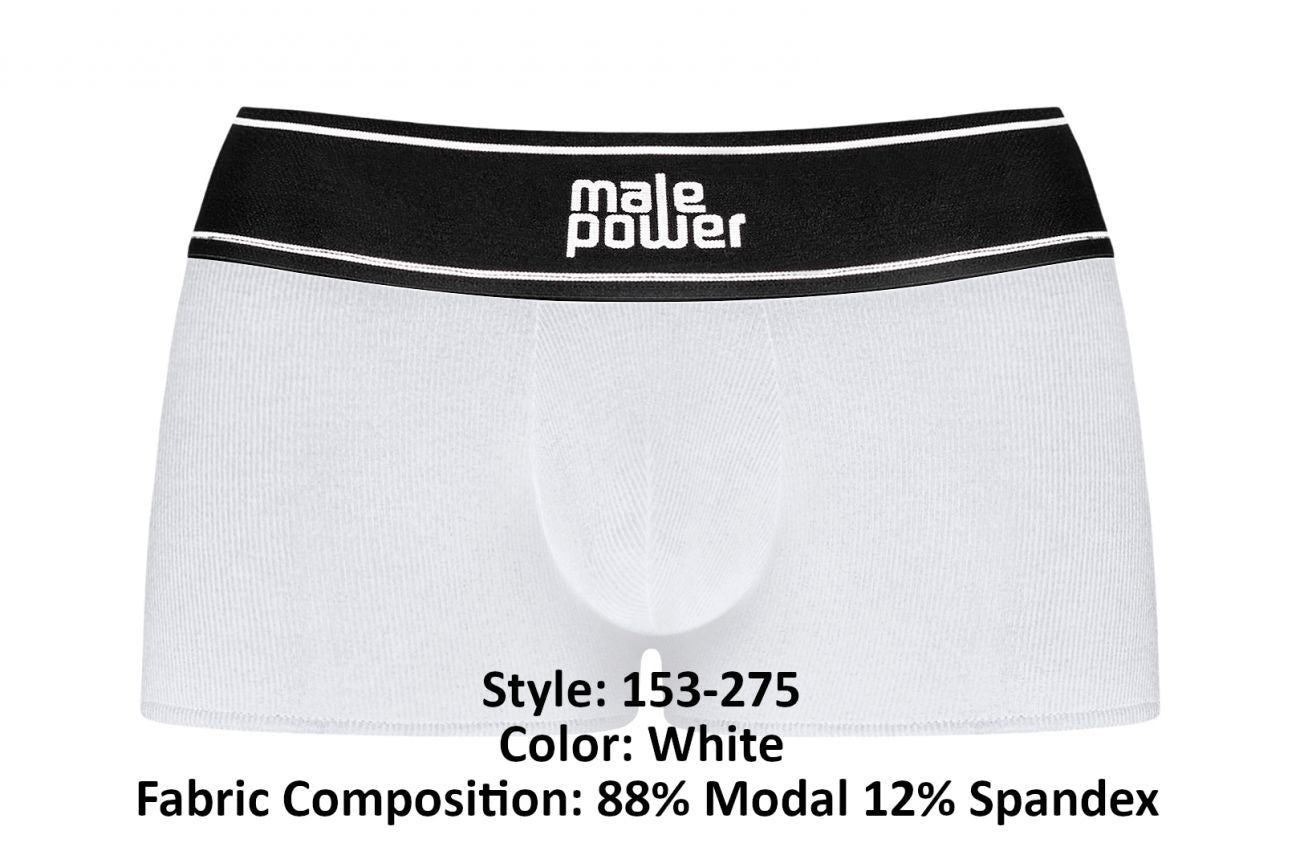 Male Power 153-275 Modal Rib Pouch Short Color White