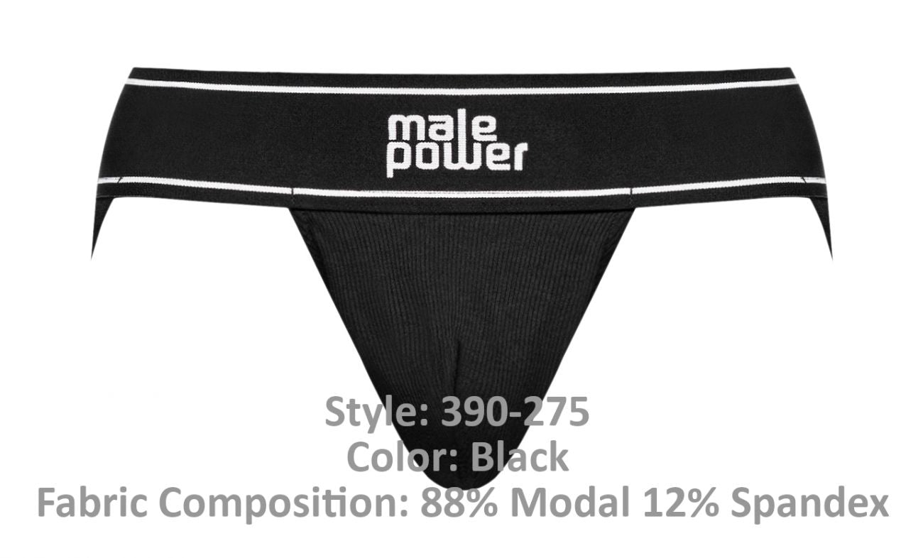 Male Power 390-275 Modal Rib Jockstrap Color Black