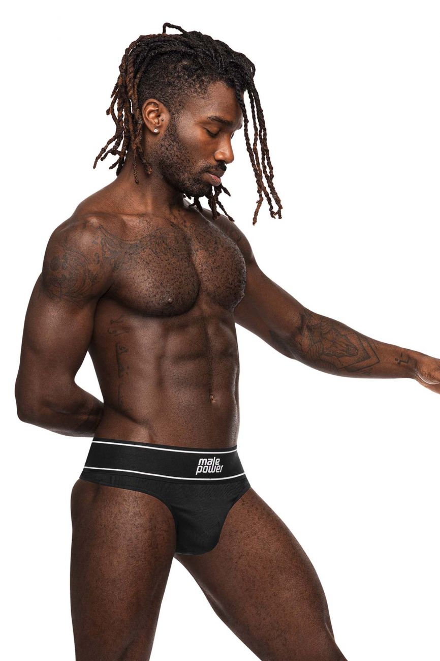 Male Power 442-275 Modal Rib Bong Thong Color Black