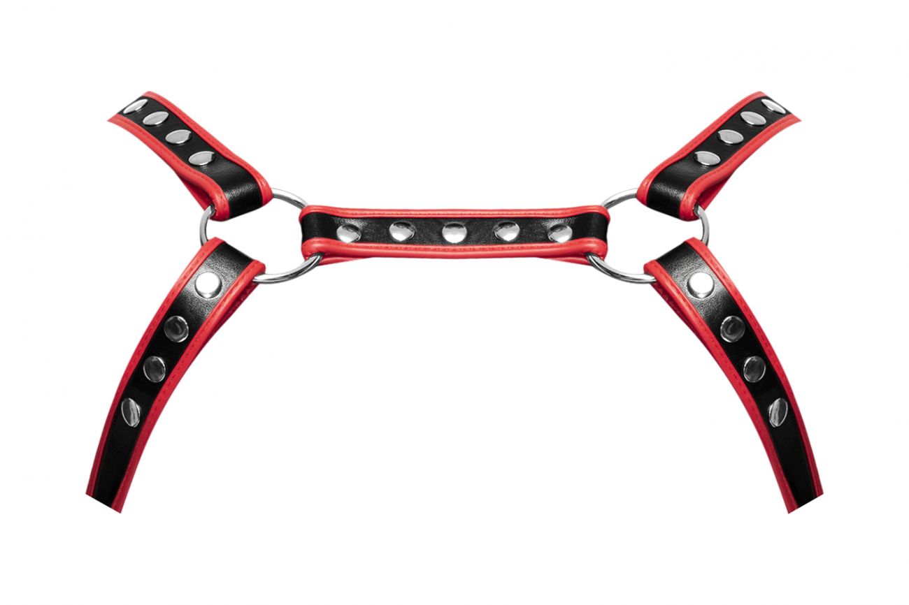 Male Power 596-266 PU Leather Leo Color Black-Red