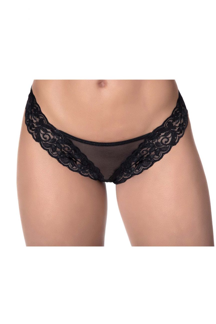 Culotte en dentelle et résille Mapale 109 Couleur Noir