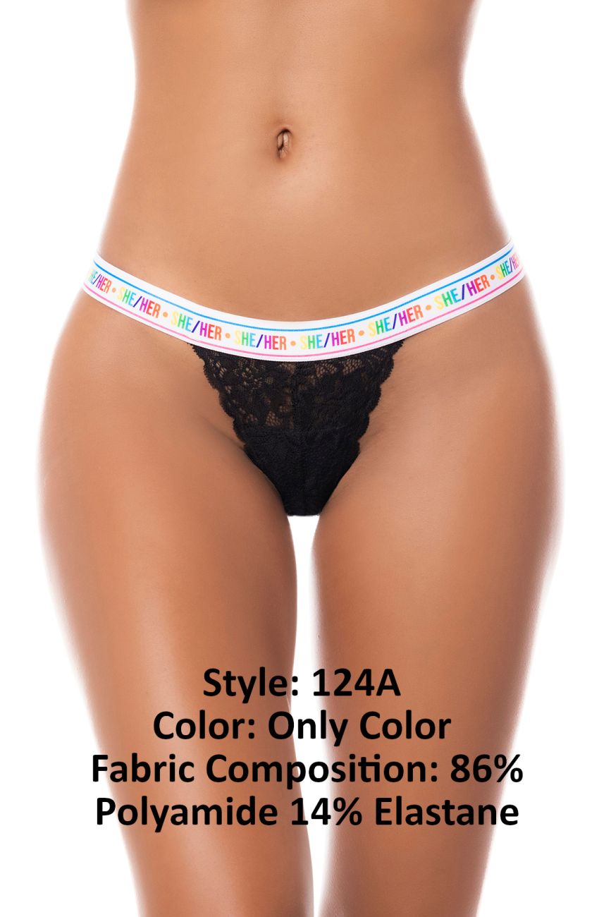 Mapale 124A Lace Thong Rainbow Color Only Color