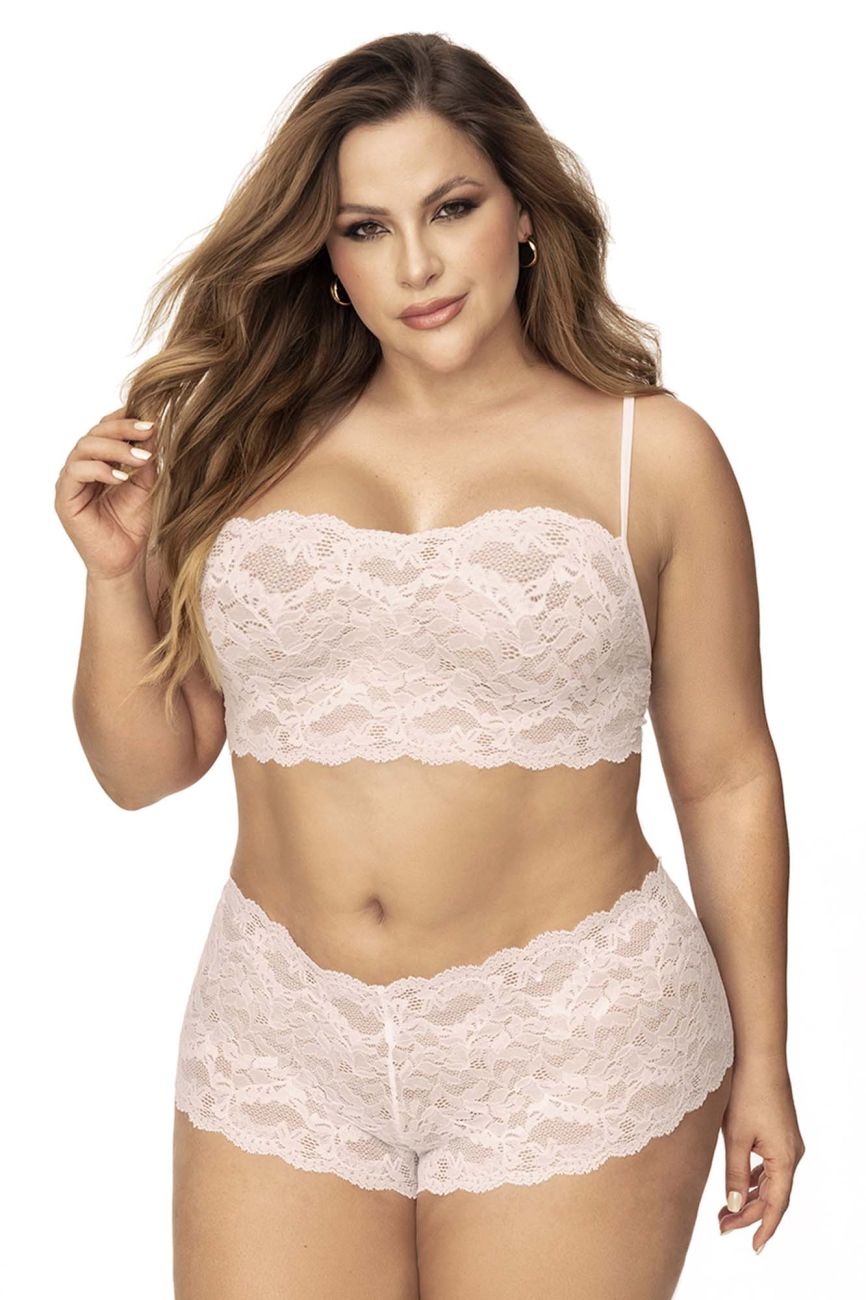 Ensemble culotte et haut en dentelle Mapale 206X Couleur Ivoire