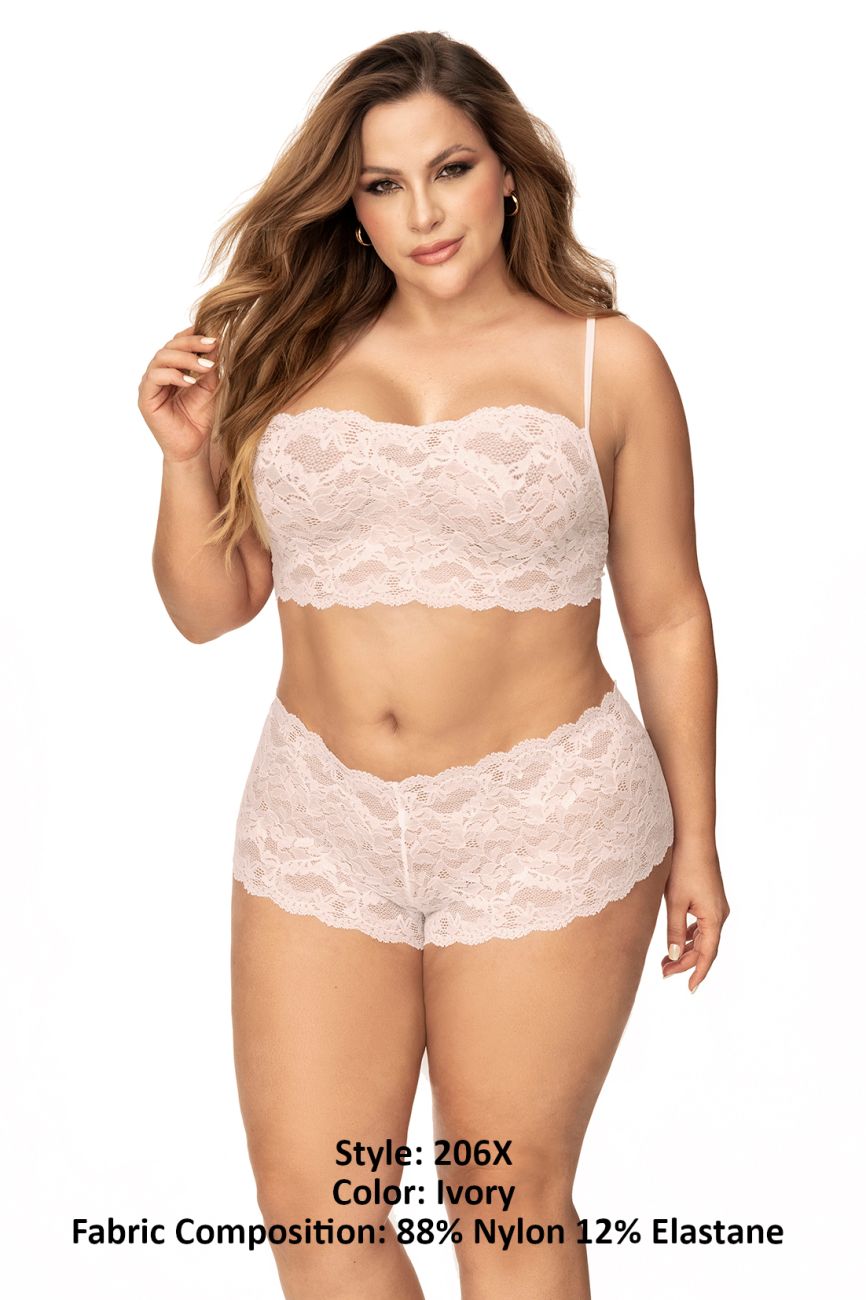 Ensemble culotte et haut en dentelle Mapale 206X Couleur Ivoire