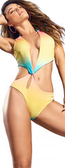 Mapale 6689 Ribbed Monokini Color Printed