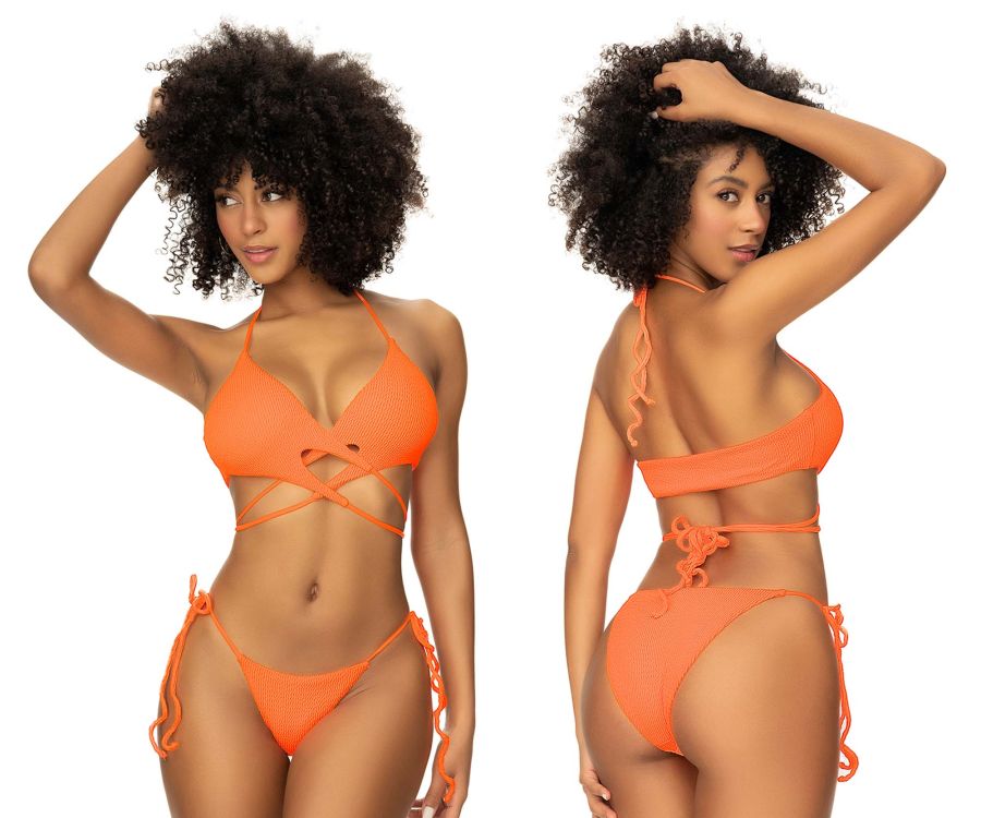 Maillot de bain deux pièces côtelé Mapale 67058 Couleur Orange vif